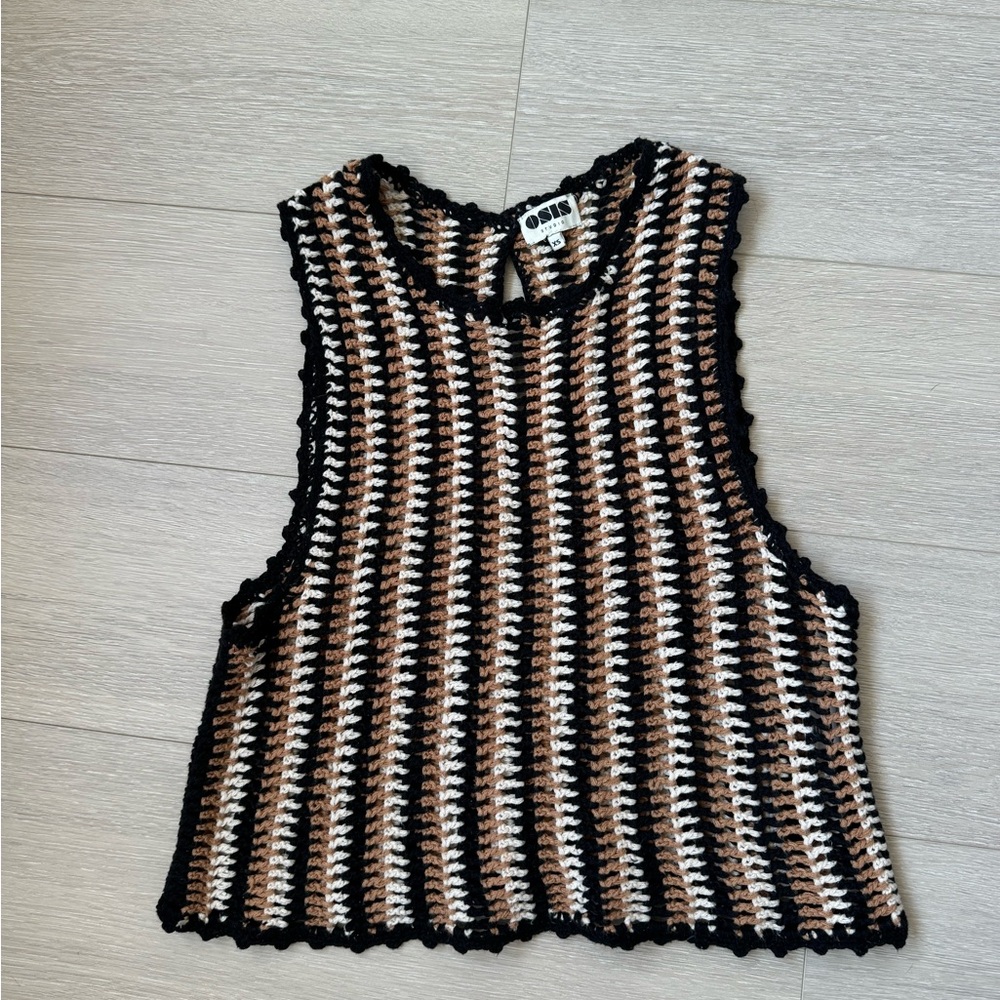 Crochet Striped Sleeveless Top